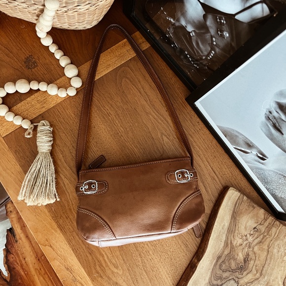 100% GENUINE LEATHER TAN SHOULDER BAG #0350 - Picture 15 of 15